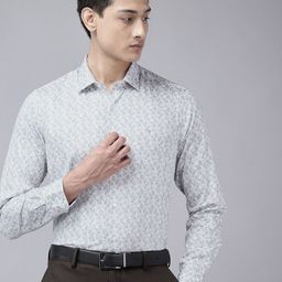 Arrow Manhattan Slim Fit Tropical Printed Pure Cotton Formal Shirt-picture-23
