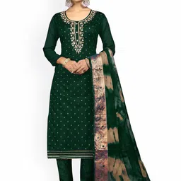 HERE&NOW Floral Woven Design Beads and Stones Unstitched Dress Material-image-74