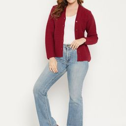 Zigo Women Cable Knit Woollen Cardigan-image-73