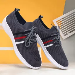 SHUAN Men Mesh Running Non-Marking Shoes-2