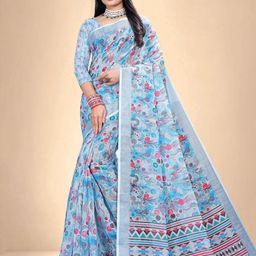 Abhilasha Floral Printed Pure Cotton Maheshwari Saree-picture-7