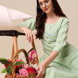 DIVASTRI Striped Round Neck Straight Kurta With Trousers-image-62