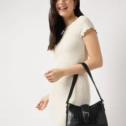 Fastrack Textured Structured Shoulder Bag-11