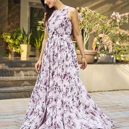 Chandbaali Floral Printed Georgette Maxi Dress-image-96