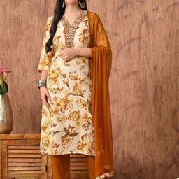 Anouk Rustic Women Floral Printed Kurta with Trouser & Dupatta-picture-38