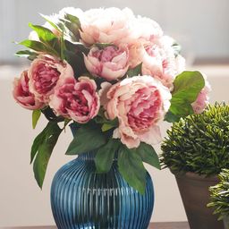 Pure Home and Living Blue Textured Glass Flower Vases-27