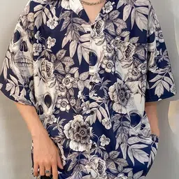 StyleCast x Revolte Oversized Floral Printed Lapel Collar Shirt-image-94