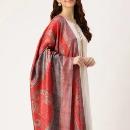 Ishin Paisley Woven Design Dupatta-47