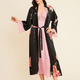 Ms.Lingies Women Midi Nightdress With Floral Printed Robe-image-99