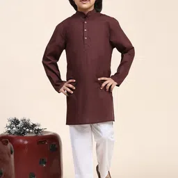 SKAVIJ Boy Regular Pure Cotton Kurta with Pyjamas-43