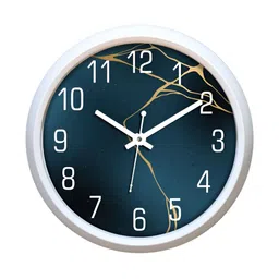 Aura White & Blue Contemporary Wall Clock-image-23
