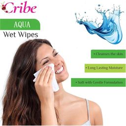 CRIBE Set Of 4 Jasmine & Aqua Extract Wet Cleansing Wipes With Vitamin E - 25 Wipes Each-12