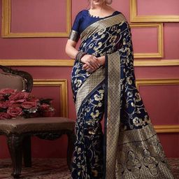 SAADHVI Woven Design Zari Pure Silk Kanjeevaram Saree-image-60