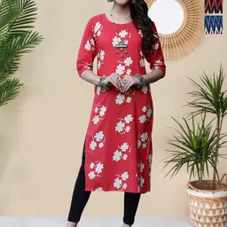 HERE&NOW Women Pack Of 3 Printed Straight Kurtas-image-37