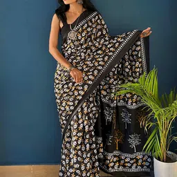 HERE&NOW Floral Printed Pure Cotton Saree-picture-56