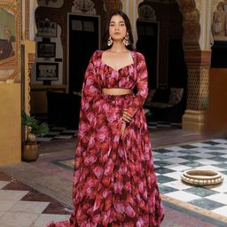 Ragavi Printed Ready to Wear Lehenga & Blouse With Dupatta-picture-4