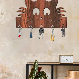 OLIVE TREE Brown 5 Hooks Wooden Key Holder-image-84