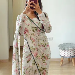 Moda Rapido Floral Printed Pure Georgette Ready to Wear Saree-47