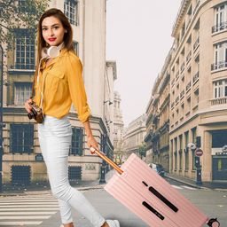 REDHORNS Airline USB Port Wide Handle Hard-Sided Medium Trolley Bag-image-37