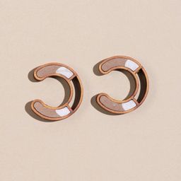 WHE Geometric Half Hoop Earrings-25