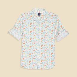 Allen Solly Junior Boys Slim Fit Geometric Printed Spread Collar Pure Cotton Shirt-picture-35