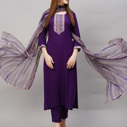 Anni Designer Women Floral Regular Kurta with Trousers & With Dupatta-image-42