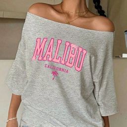 SXV STYLE Women Typography Printed Boat Neck Cotton Oversized T-shirt-image-96