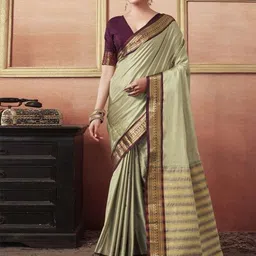 HERE&NOW Zari Woven Design Saree With Blouse Piece-57