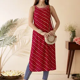 Anouk Women Striped Thread Work Kurta-picture-27