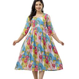 KALINI Women Floral Printed Maternity Anarkali Kurta-image-110