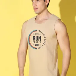 WOOSTRO Pack Of 2 Printed Combed Cotton Gym Vests VWS26(MORE BLACK)(RUN RUST) image 3