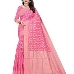 Florence New Trendy Woven Design Zari Pure Cotton Banarasi Saree-image-71