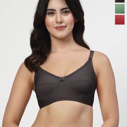 LILY Women Pack Of 4 Seamed Non Padded Everyday Bra-26