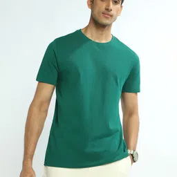 NOBERO Rainforest Men Solid Cotton T-shirt-image-77