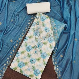 Maroosh Floral Embroidered Beads And Stones Unstitched Dress Material-image-94