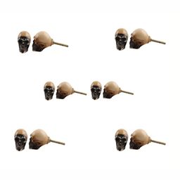 Indianshelf 6-Pcs Brown & White Glossy Resin Knobs-24