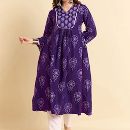 Anouk Rustic Floral Printed A-Line Kurta With Trouser-14