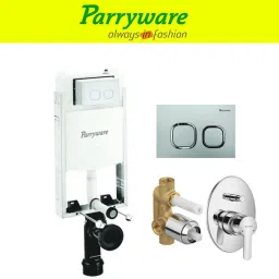 parryware Half Frame Concealed Cistern, with divater body upper cleart set of 2 pic 402 Dual Flush Tank image 2