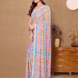 Munir Abstract Printed Ready to Wear Saree image 4