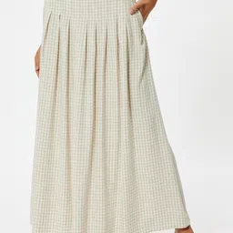 Koton Women Checked A-Line Maxi Skirts-image-31