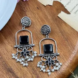 NAMAN ARTS Square Drop Earrings-38