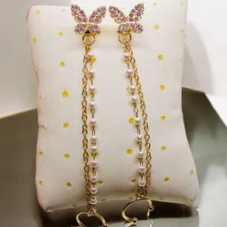 kazare Gold-Plated Artificial Stones Animal Shaped Ear Cuff Earrings-picture-7