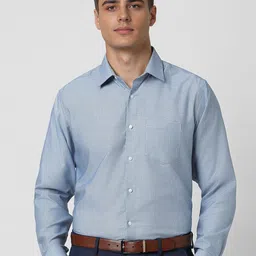 Van Heusen Men Spread Collar Textured Cotton Formal Shirt-picture-23
