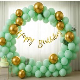 Solid Green Birthday Decoration Kit For Boys - Pack Of 53 Balloons For Birthday Balloon-64