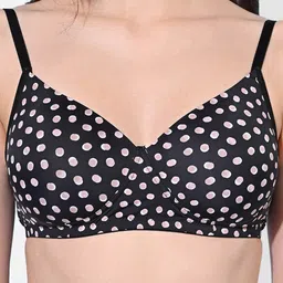 FIMS Pack Of 2 Polka Dot Printed Full Coverage Lightly Padded Bra With All Day Comfort image 5