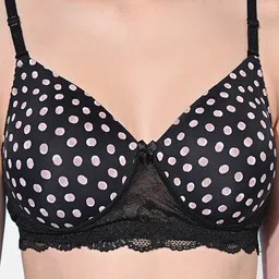FIMS Pack Of 2 Polka Dot Printed Full Coverage Lightly Padded Bra With All Day Comfort image 4
