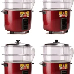 SR-WA18H (SS) Red Pack of 4 Food Steamer, Rice Cooker-19