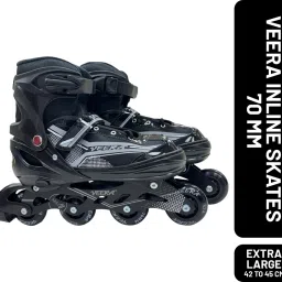 Extra Large Size Adjustable Skates | Unisex Kids | 19 To 22 Years | In-line Skates - Size 8 To 10 UK-16