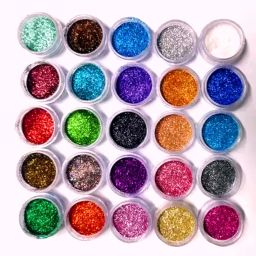 25 Color Nail Art Decoration Nail Glitter Powder (Golden + Silver + Multicolor)-image-53