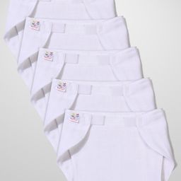 Tinycare Velcro Closure Plain White Nappy Set Extra Large - Set Of 5-image-35
